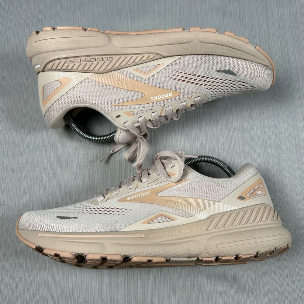 Brooks Adrenaline Gts 23 Womens Tan Pink Running Shoes Sneakers US 10.5 Athletic